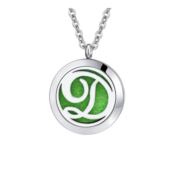 Jewelry - Monogram "D" Surgical Stainless Steel Hypoallergenic Essential Oil Necklace NEW